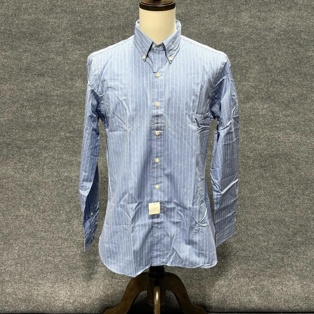 Ralph Lauren Shirt Mens 16 34/35 Blue Stripe Classic Fit Button Down Dress